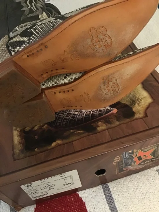 Los Altos Boots 9 1/2 EE PYTHON- Natural - Picture 12 of 15